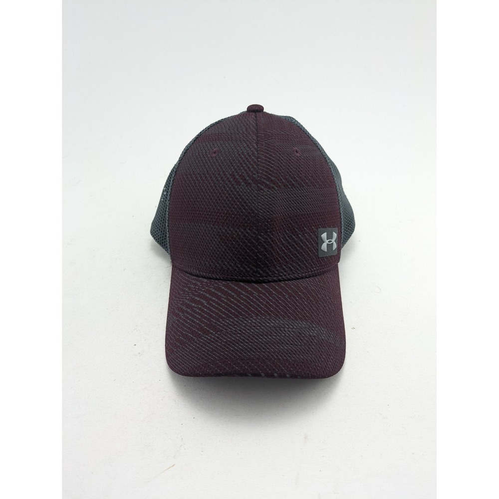 Mens Under Armour Burgundy Gray Mesh Back Adjustable Snapback Hat One Size